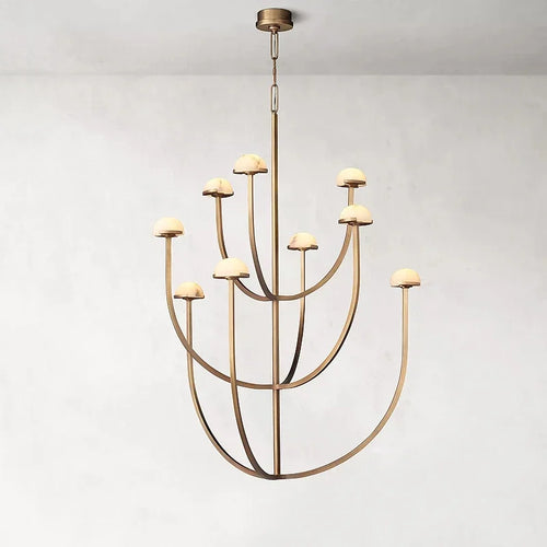 lustre en marbre naturel espagnol style rétro en cuivre et led