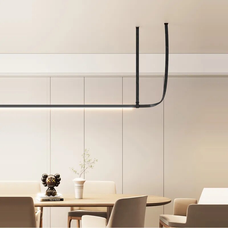 Lustre cuir led tissu suspension décor hôtel