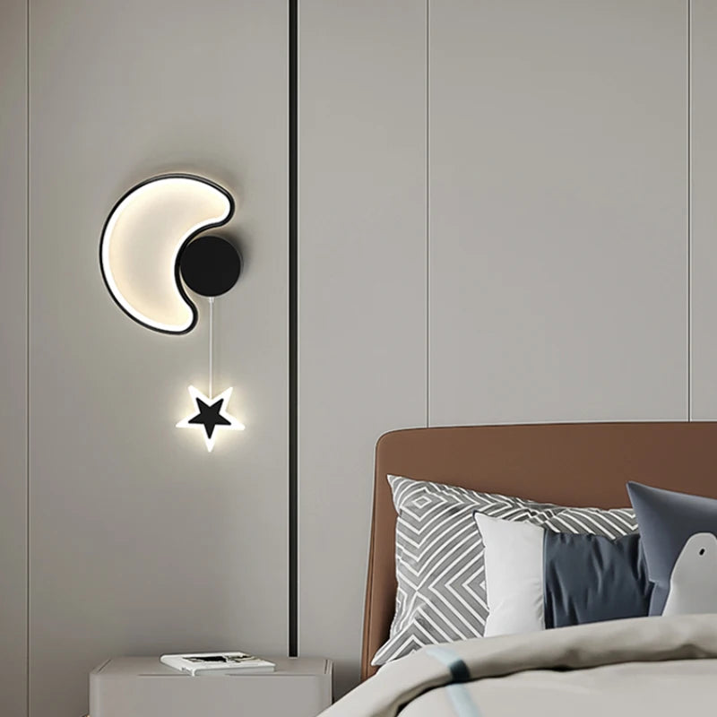 applique murale créative étoiles lune et nuages pour enfants - vue 5 sur 16