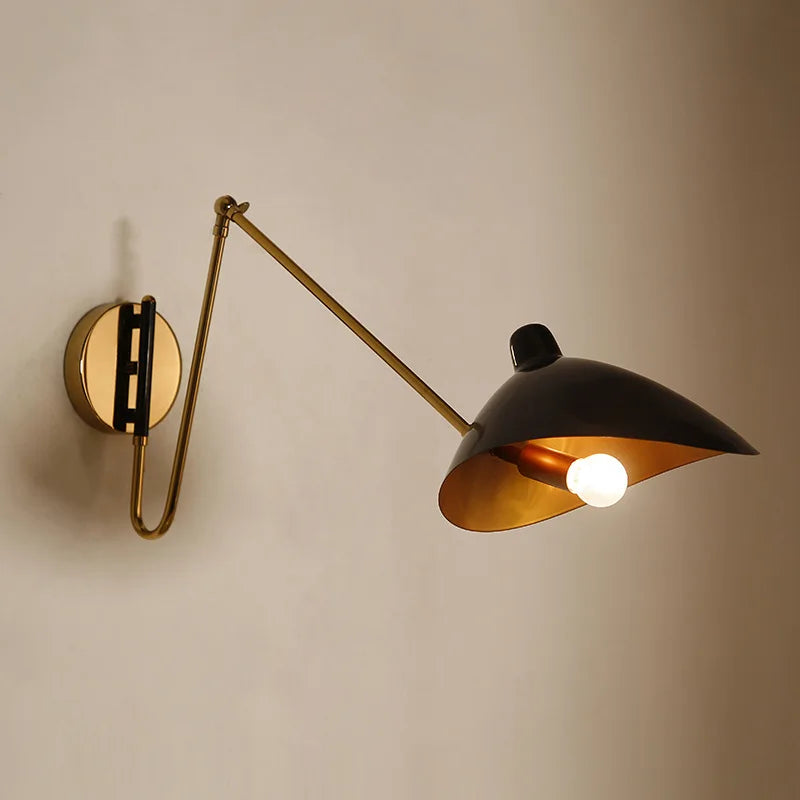 Applique murale design minimaliste moderne salon chambre bras rotatif lampe de chevet créative lumière LED lampes de lecture d'étude réglables