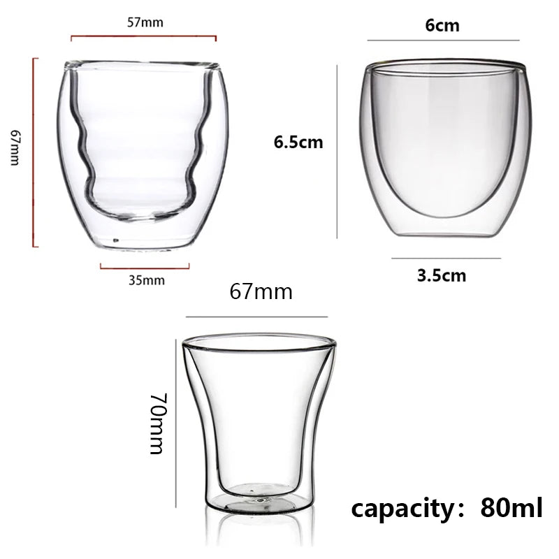 Ensemble tasses expresso verre double paroi 80ml - vue 7 sur 7