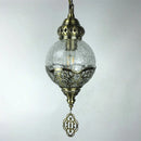 suspension vintage bohème en verre craquelé fait main