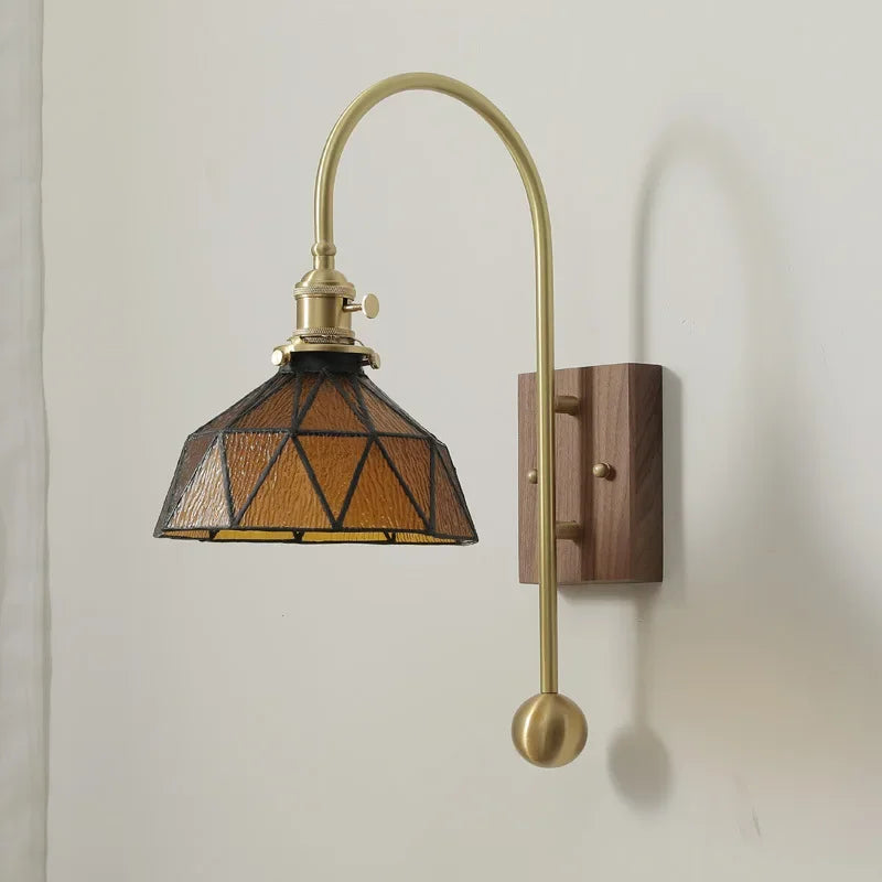 Retro Bedroom Wall Lamp, Glass Living Room Hallway, Staircase Headboard, Dining Room, LED Wall Lamp, Minimalist Design - vue 4 sur 6