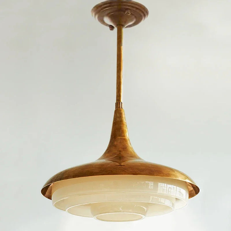 plafonnier led rétro en verre et métal pour intérieur décoratif - vue 4 sur 7