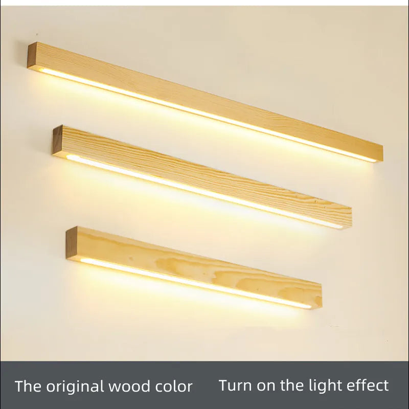 Applique murale LED double couleur en bois de noyer