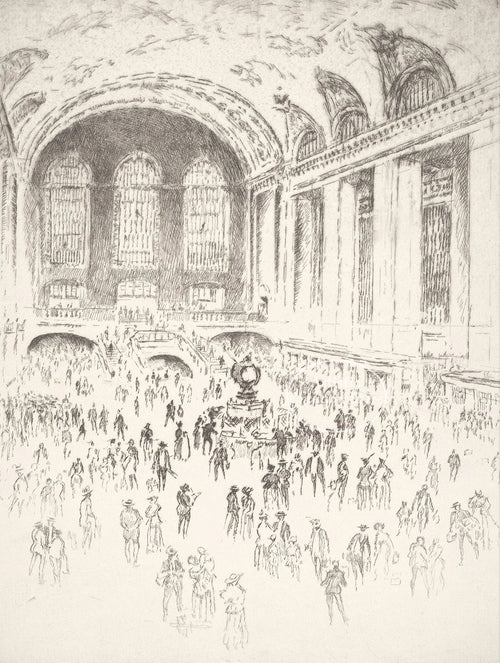 impression toile vintage skyline new york croquis ancien décor mural