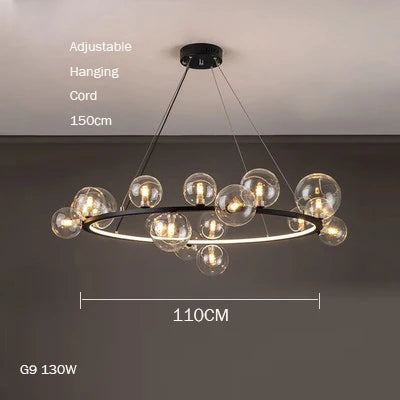 lustre en verre design moderne avec bulles pour intérieur élégant - vue 11 sur 18