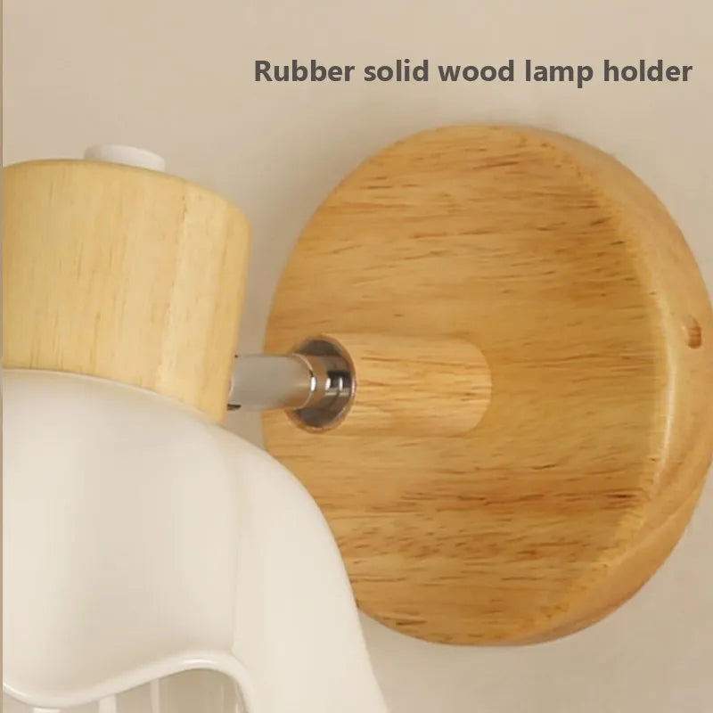 led nordique rotative bois céramique éclairage allée étude maison luminaire - vue 7 sur 9