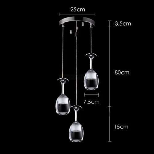 suspension modernes en verre de vin pour bar café - vue 14 sur 16