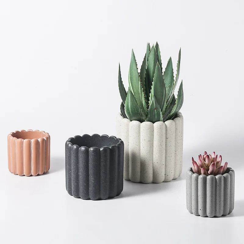 pot de fleurs en ciment décoratif pour plantes et jardins - vue 4 sur 10