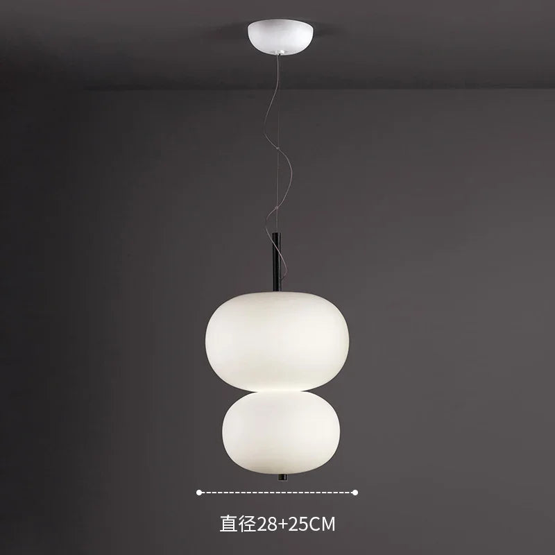 lustre nordique en verre avec suspension led pour décoration - vue 12 sur 12