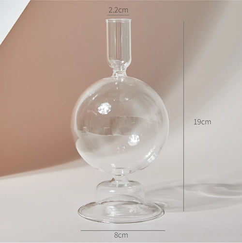 bougeoir en verre transparent décoration intérieure moderne nordique - vue 24 sur 31
