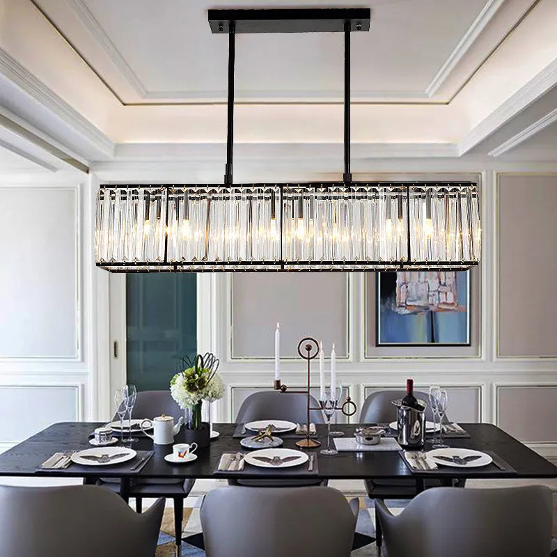lustre fer cristal style américain moderne - vue 2 sur 8