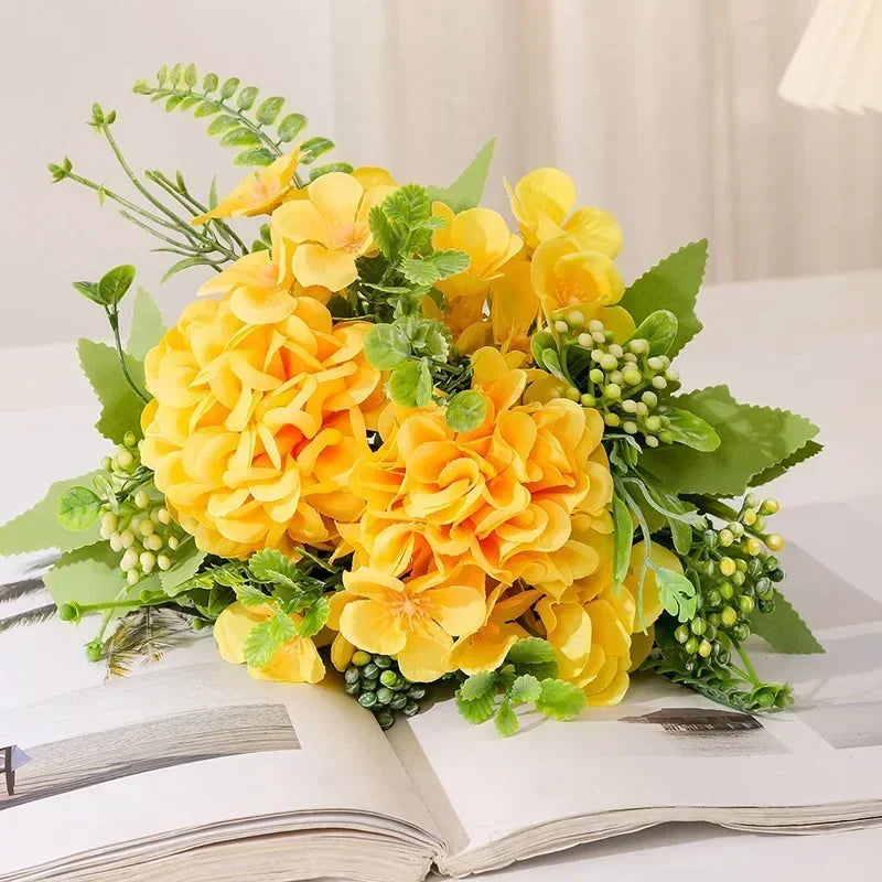 bouquet de chrysanthèmes en soie pour décoration de jardin - vue 5 sur 13