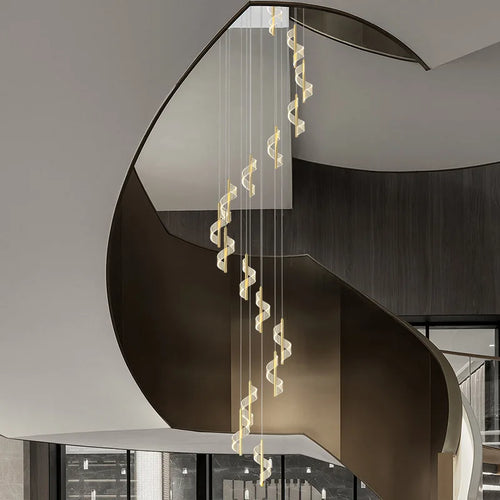 lustre moderne nordique twist light en acrylique pour intérieur élégant - vue 3 sur 12