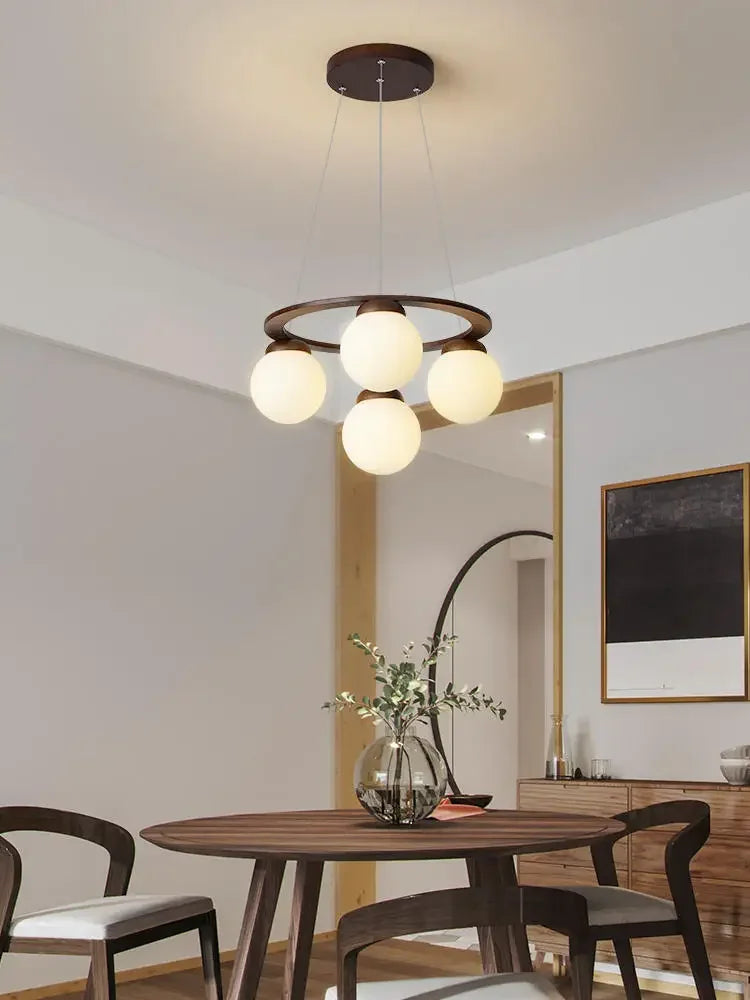 lustre en bois design pour décoration contemporaine maison - vue 4 sur 14