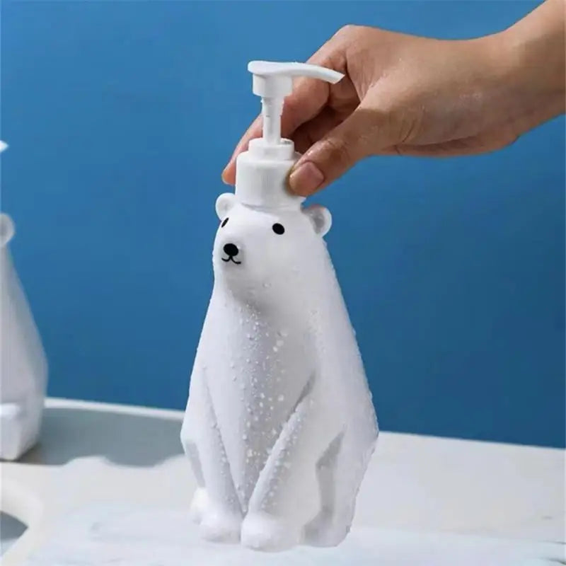 distributeur de lotion ours polaire rechargeable pour salle de bain - vue 4 sur 7