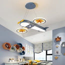 lustre dessin animé avion led avec télécommande pour enfants