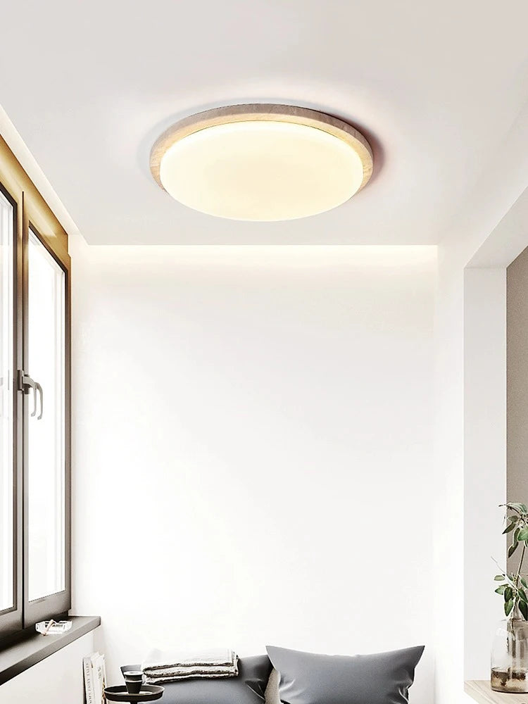 plafonnier led style wabi-sabi japonais en pierre de grotte - vue 2 sur 9