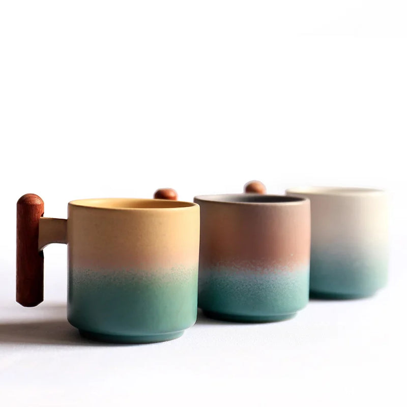 Ensemble tasses expresso bois style minimaliste italien