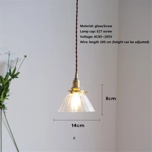 suspension rétro en verre et laiton pour décoration intérieure - vue 10 sur 10