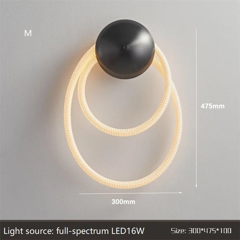 applique murale led minimaliste en fibre tissée en silicone souple - vue 13 sur 18