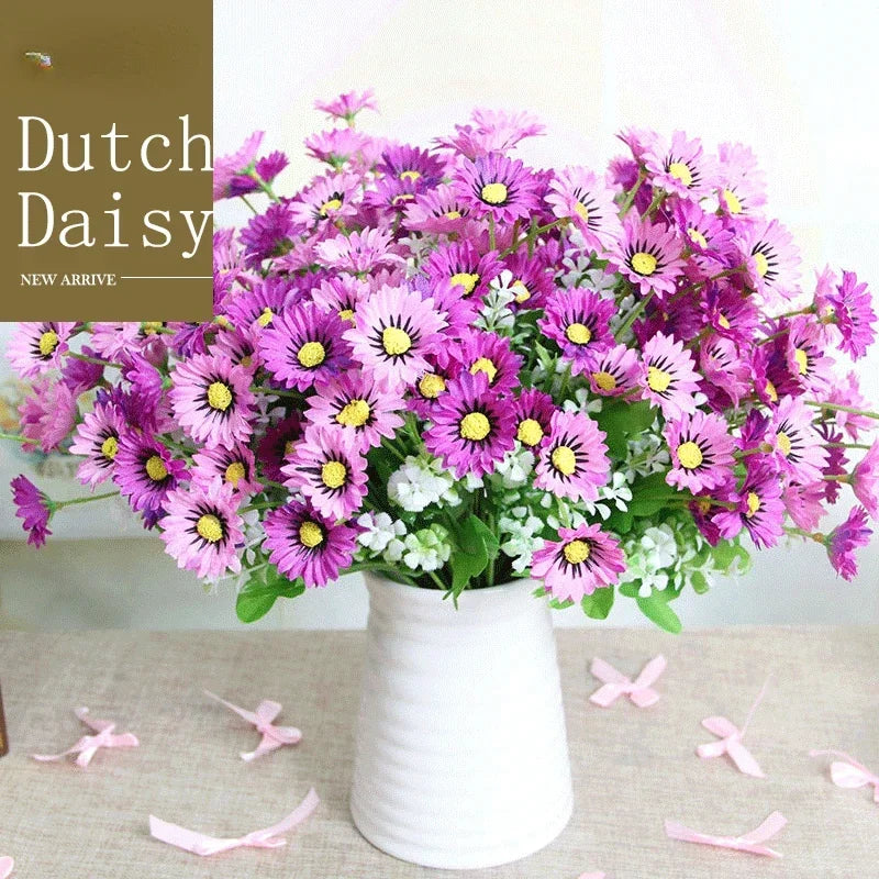 bouquet de marguerites en soie pour décoration florale artificielle - vue 5 sur 10