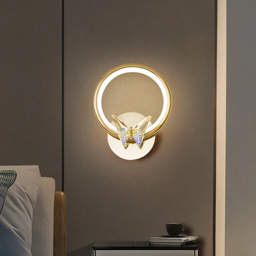 applique murale led en cristal motif papillon montage en surface - vue 2 sur 19