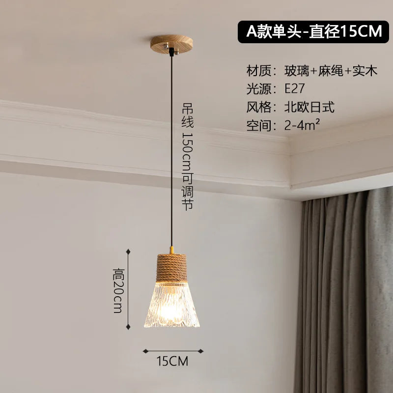 lustre nordique japonais trois têtes style bûche pour intérieur créatif - vue 9 sur 13