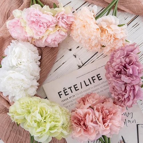 lot de 5 pivoines artificielles pour décorations élégantes et mariage - vue 5 sur 12