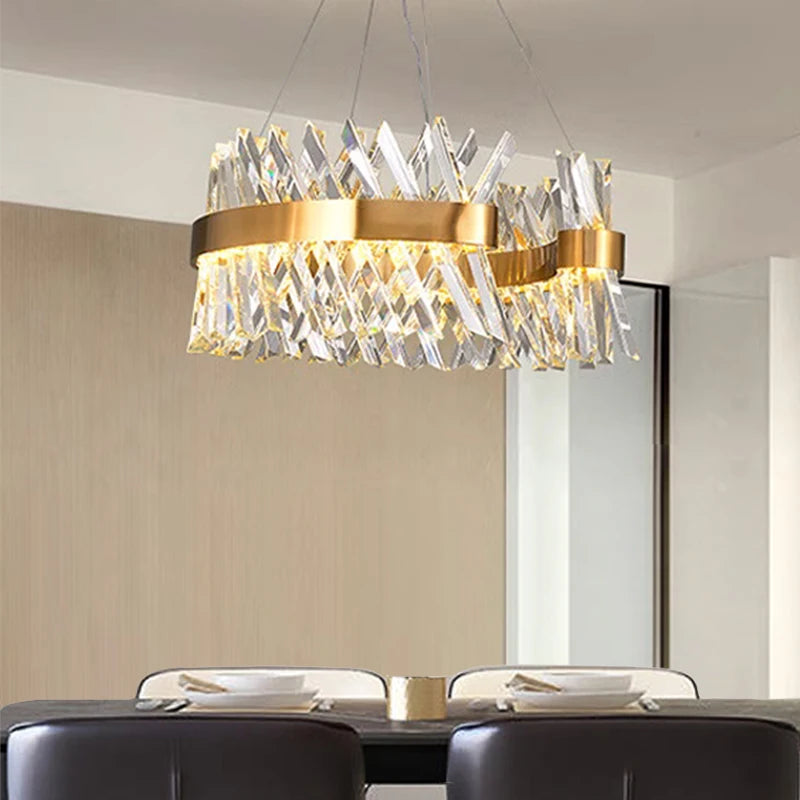 lustre en cristal lumineux suspension décorative pour intérieur - vue 3 sur 9