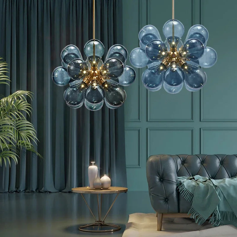 suspension moderne en verre design pour décoration intérieure - vue 6 sur 11