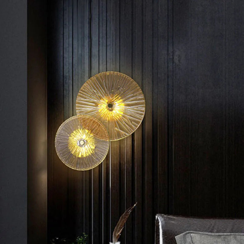 applique murale ronde moderne en cristal avec lumières led nordiques