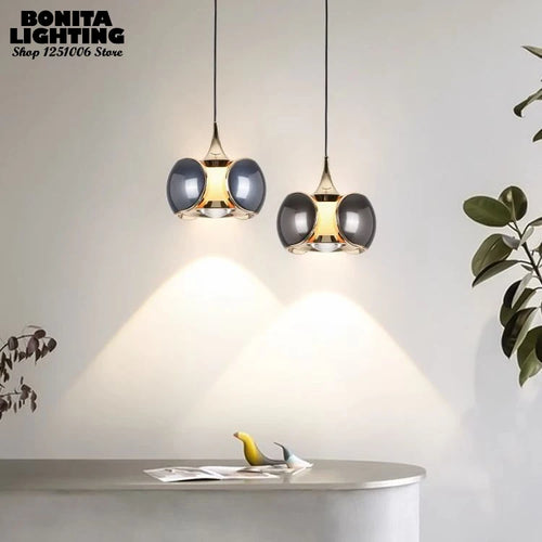 suspension nordique à led avec lentille scarabée relevable décoratif - vue 6 sur 12