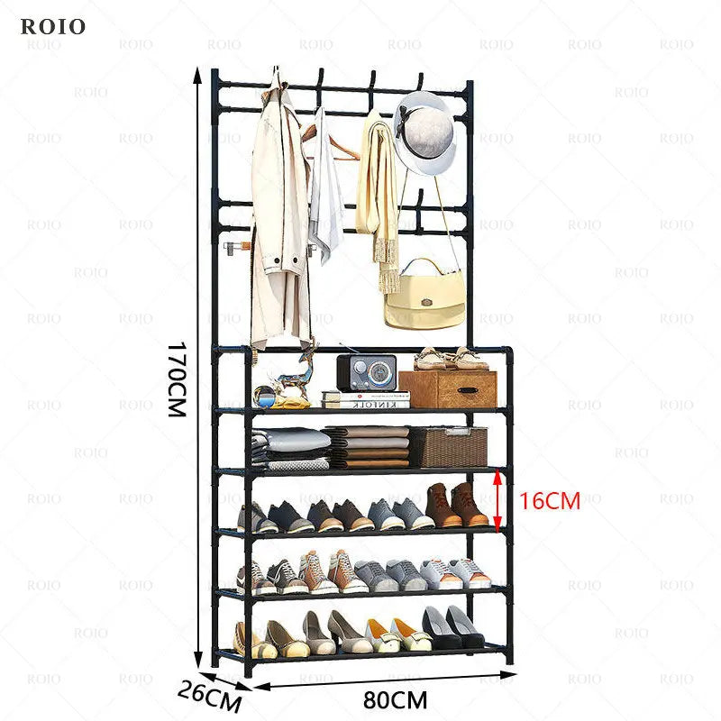 étagère à chaussures porte-manteau et organisateur de vêtements - vue 16 sur 17
