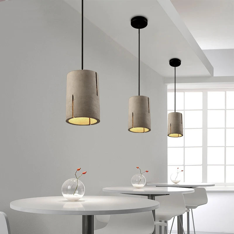 suspension rétro style industriel en ciment décoratif pour restaurant - vue 4 sur 9