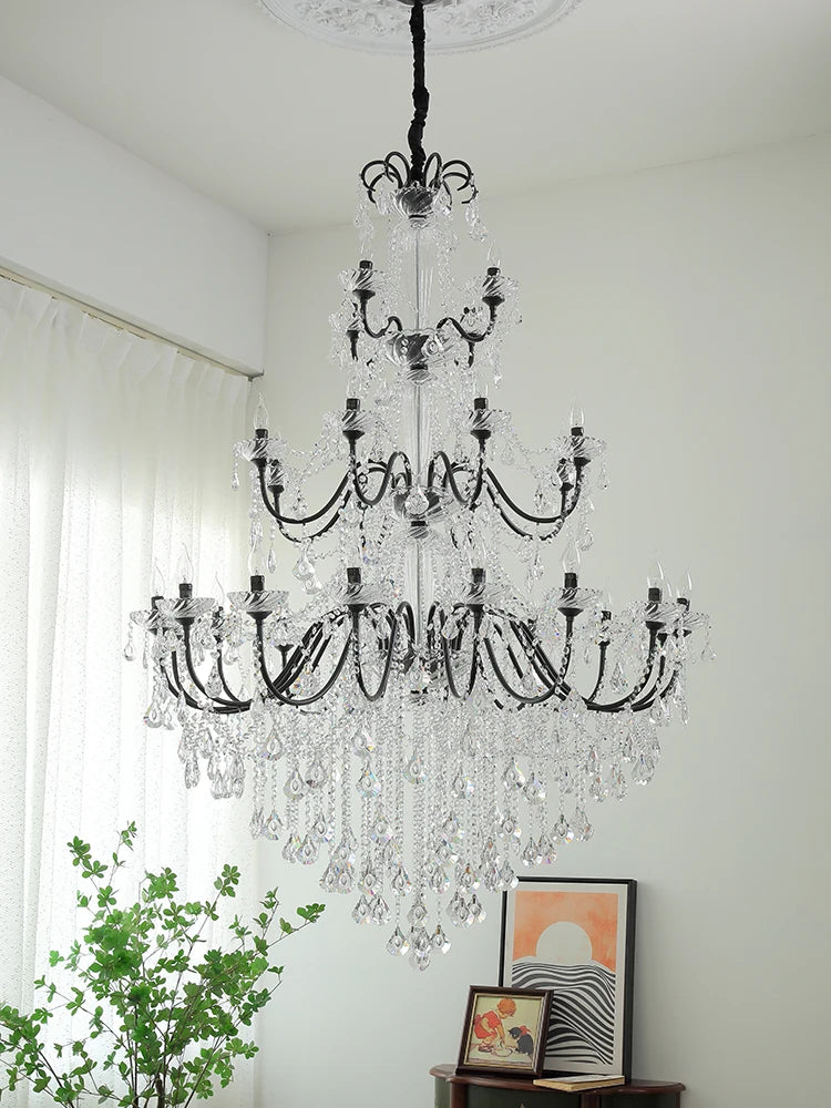 lustre vintage à LED en cristal pour un éclairage élégant - vue 4 sur 8