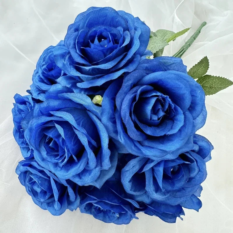bouquet de roses artificielles en soie pour décoration intérieure - vue 7 sur 28