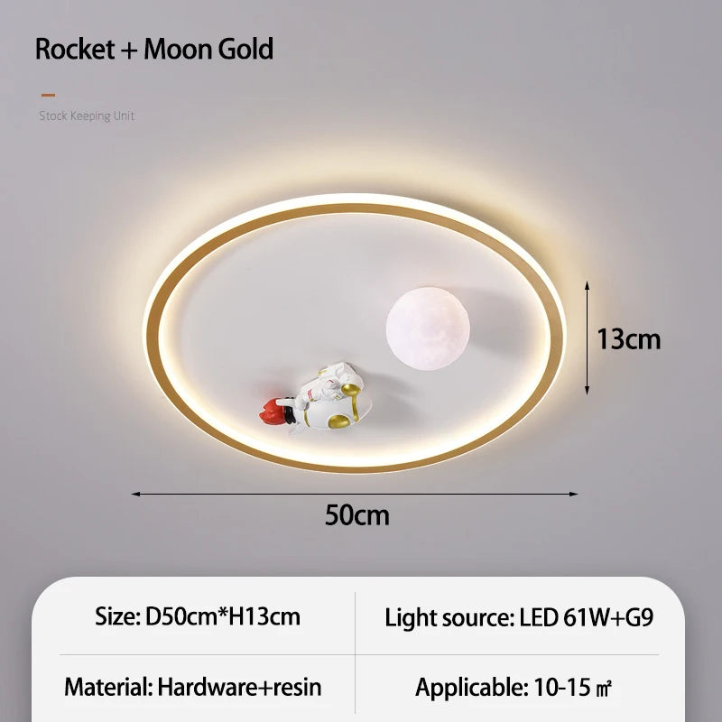 SANDYHA moderne espace planète plafonnier lampe de dessin animé chambre d'enfants Lampa Sufitowa Techo Plafonnier lampara Colgantes Para