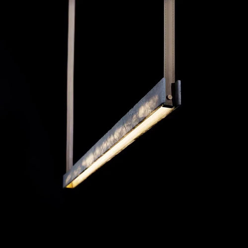 Luxe Long Art Décor Suspension Lumière Moderne Minimaliste Salle à manger Lustres Haut de gamme Imité Marbre LED Lustre pour Exposition