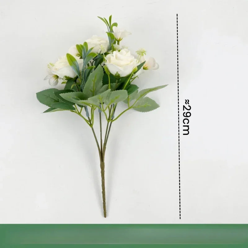 bouquet de roses artificielles en soie pour décoration intérieure