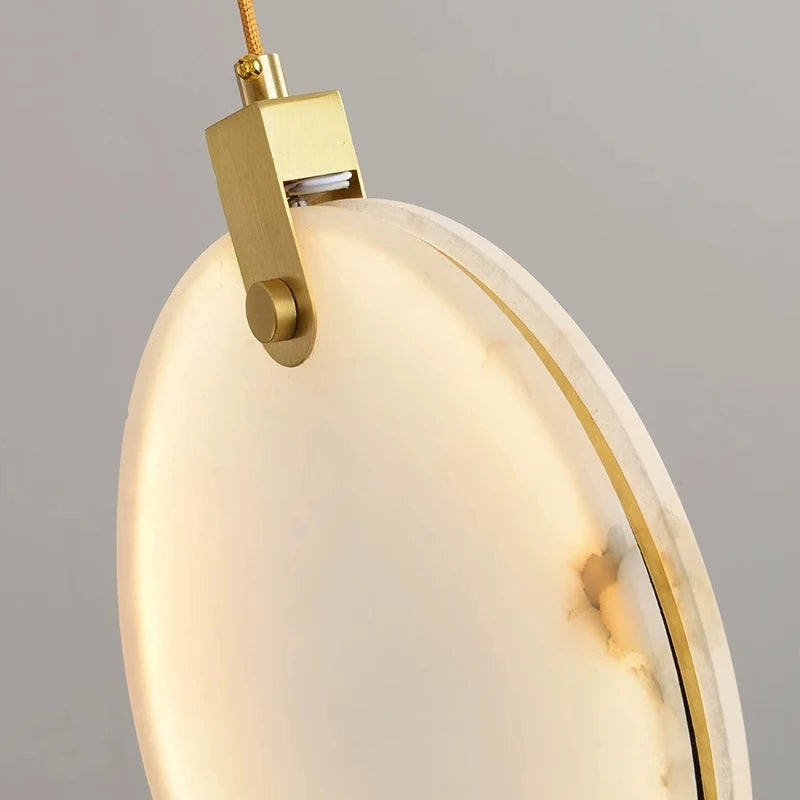 lustre léger en cuivre et marbre naturel pour décoration élégante - vue 5 sur 7