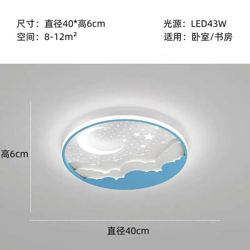plafonnier led moderne étoile lune pour décoration et lecture - vue 13 sur 12