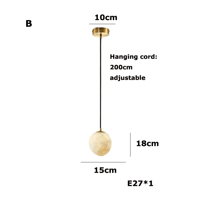 lustre suspendu en marbre géométrique design moderne pour intérieur