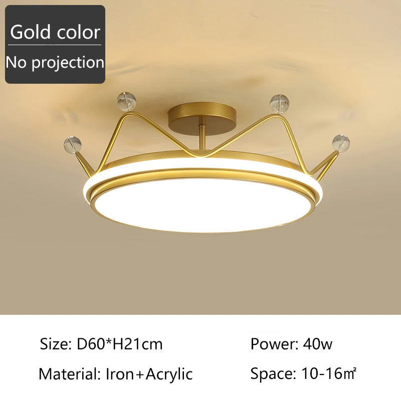 plafonnier led moderne couronne créative pour chambre d'enfant - vue 12 sur 16