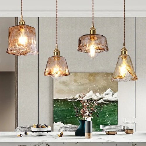 lustre en verre rétro nordique pour café et restaurant - vue 4 sur 10