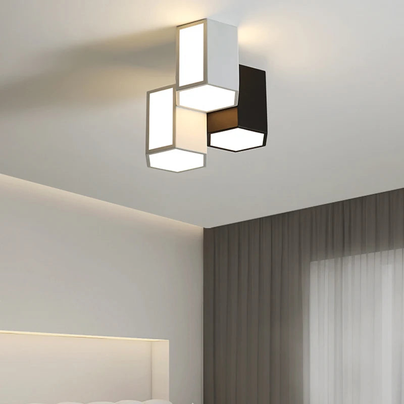 Plafonnier LED créatif géométrique déco - vue 4 sur 8