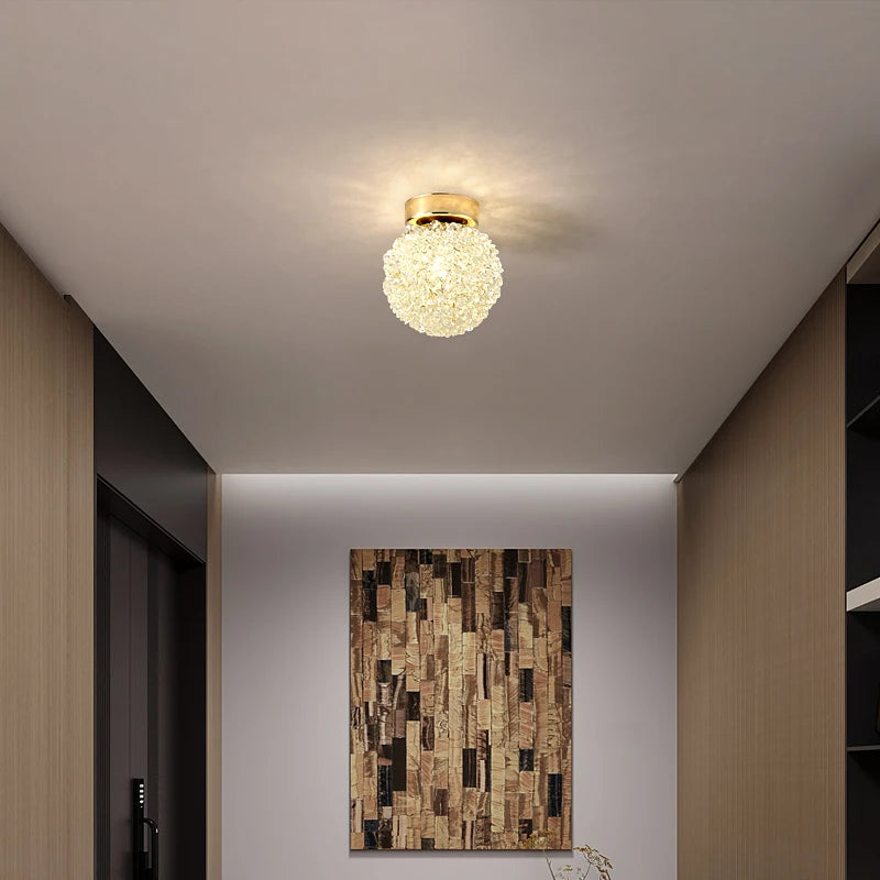 lampe suspendue moderne en cristal avec cordon réglable