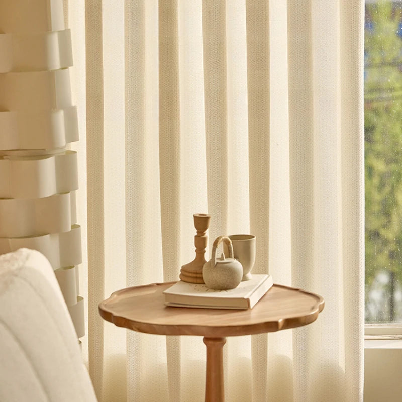 Rideau moderne plissé filtrant lumière salon chambre
