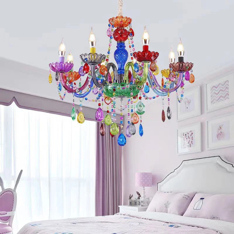 lustre en cristal pour enfants style art bougie - vue 5 sur 7